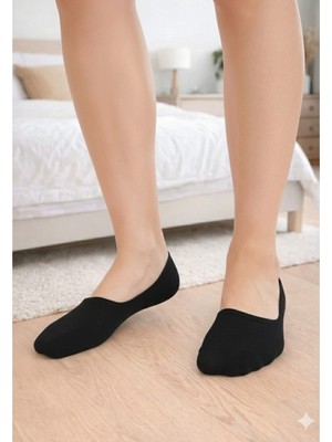 Dündar Kadın/Unisex Modal Parfümlü Dikişsiz Plus Babet Çorap Siyah 3'lü Paket