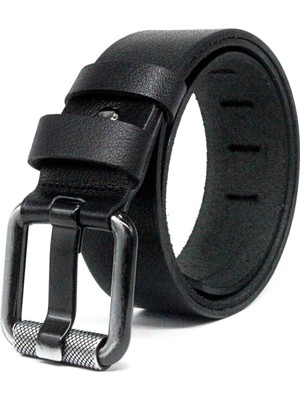 Livize Siyah Hakiki Tek Kat Manda Derisi Erkek Kemeri 4,5 cm Şık Tasarım ve Günlük Kullanım