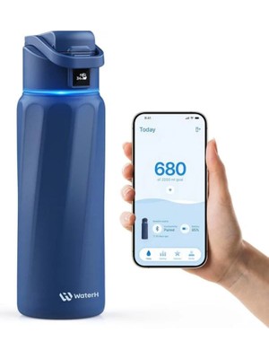 WaterH Boost Akıllı Termos - Hidrasyon Takibi Yapan, Yalıtımlı 710 ML/(24OZ) Akıllı Termos