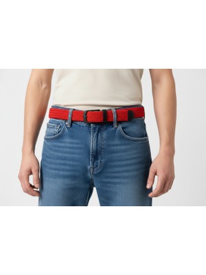 Babbelt Elastik Örgü  Kemer Kırmızı