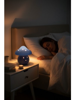 Dekoratif Mantar Süs LED Mumluk| Renkli Loş Ambiyans Aydınlatma Balkon Banyo Masa Dekoru