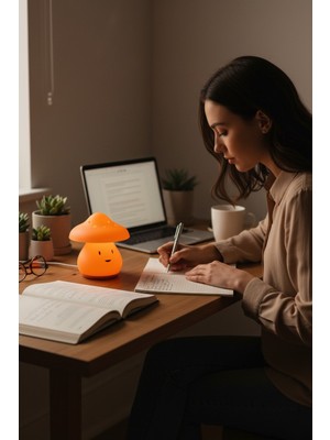 Dekoratif Mantar Süs LED Mumluk| Renkli Loş Ambiyans Aydınlatma Balkon Banyo Masa Dekoru