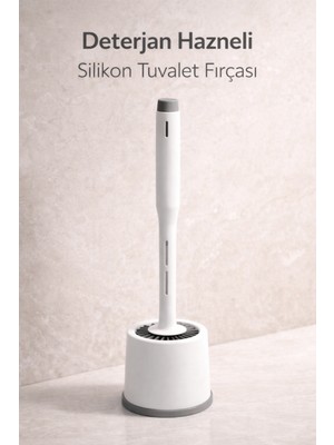 Noctis Nest Silikon Tuvalet Fırçası Deterjan Hazneli Hijyenik Standlı Basınca Duyarlı