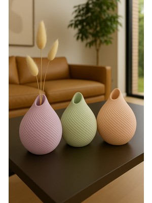 Şık Ikili Dekoratif Vazo ve Biblo Seti, Renk Seçenekleriyle Özel Dekorasyon