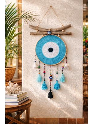 Makromenis Nazarlık Düşkapanı Nazar Boncuğu Rüya Tutucu Kapı Süsü Duvar Süsü Dreamcatcher