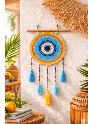 Makromenis Nazarlık Düşkapanı Nazar Boncuğu Kapı Süsü Duvar Süsü Dreamcatcher