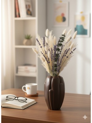 Modern Formda Dekoratif Taş Vazo 16 Cm, Salon, Ofis ve Masa Üstü Şıklığı