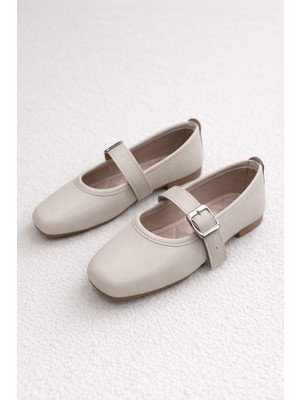 ModaFrato Rossa Kemerli Babet Günlük Kadın Ayakkabı Mary Jane Ev Babeti