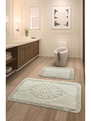 Şile Yumuşacık, Süper Emici 2'li 100% Pamuk Ultra Lüks Banyo Paspası Seti