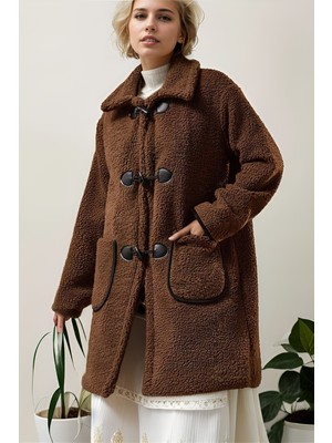 Hiramir Peluş Rahat Kalıp Mont Beyaz KS2506