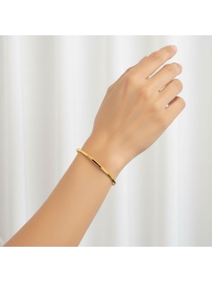 Kuyumcu Nurettin 10 gr (Gram) Yarı Simli Ajda Bilezik Yatırımlık Işçiliksiz 22 Ayar Altın