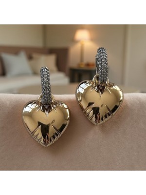 Luckyb Store Gold Silver Karma Kalp Xuping Küpe