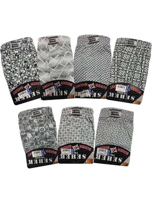 Seher Yıldız Erkek Boxer Şort Çok Renkli Desenli Standart Paça Tipi 6'lı Paket