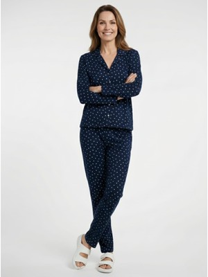 Love Giyim Kalpli Düğmeli Pijama Takımı