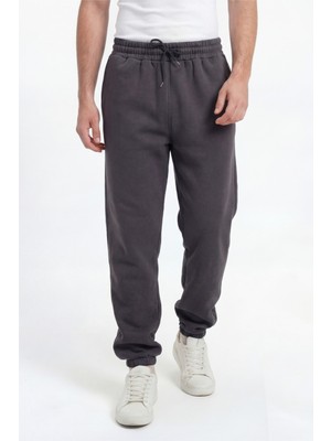 Füme Erkek 3 Iplik Erkek Eşofman Altı Paça Lastikli Yumuşak Pamuklu