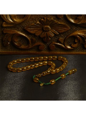 Burhan Sağlam Kapsül Kesim 10X8 mm Imzalı Sıkma Kehribar Sistem Püsküllü Tesbih