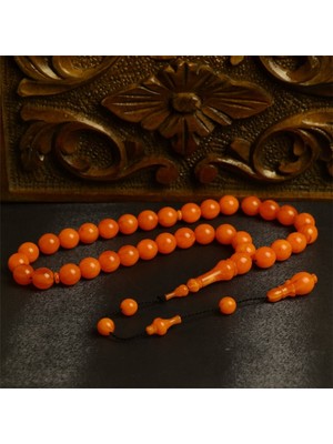 Burhan Sağlam Küre Kesim 11X11 mm Sıkma Kehribar Sistem Püsküllü Tesbih