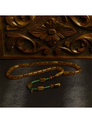 Burhan Sağlam Kesme Kesim 10X7 mm Imzalı Sıkma Kehribar Sistem Püsküllü Tesbih