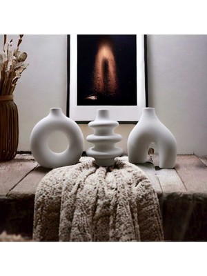 Şık 3'lü Minimal Vazo Seti, Modern Dekorasyon Için Ideal Seçim