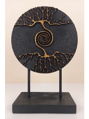 Feyza Design Modern Hayat Ağacı Dekoratif Polyester Biblo, Ev ve Ofis Için 28X19 cm