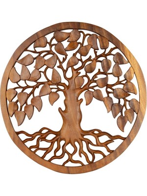 Feyza Design El Yapımı Ahşap Ağaç Oyma Sanatı, 40X40 Cm, Zarif ve Doğal Tasarım