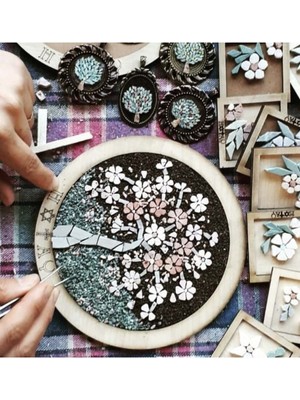 Feyza Design Renkli Mozaik Hayat Ağacı Dekoratif Tablo, Zarif ve Şık Ev Süslemesi