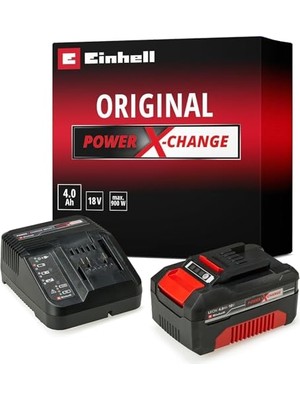 MarkEntegra Orijinal Akü ve Şarj Cihazı Başlangıç Kiti Power X-Chan (Akü, Li-Ion, 18 V, 4.0 Ah Akü ve Hızlı Şarj Cihazı, Tüm Power X-Chan Cihazları ile Uyumlu)
