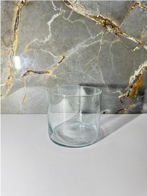 10X10 cm Dekoratif Silindir Cam Vazo, Şık ve Zarif Tasarım