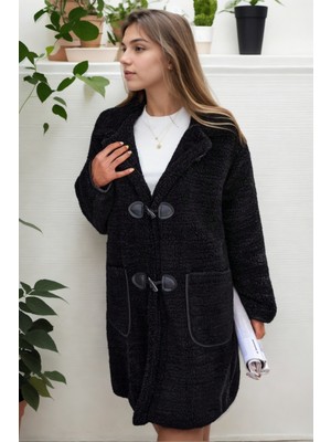 Hiramir Peluş Rahat Kalıp Mont Beyaz KS2506