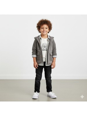 MİNİM Triko Garnili Ceketli Erkek Çocuk Dörtlü Takım - Bayramlık - Doğum Günü - Özel Gün - Kreş - Okul