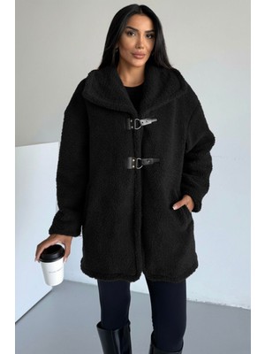 Hiramir Peluş Deri Tokalı Mont KS2505