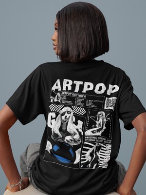 Sevbano Artpop Lady Gaga Sırt Baskılı Unisex Oversize Şarkıcı Tişört