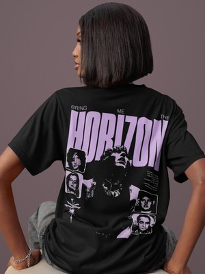 Sevbano Bring Me The Horizon Rock Metal Müzik Grubu Sırt Baskılı Unisex Oversize Tişört