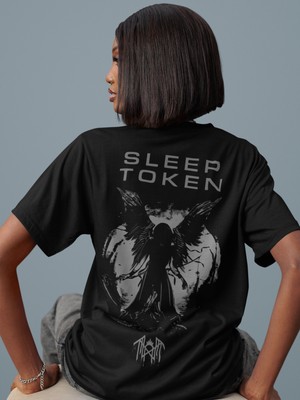 Sevbano Sleep Token Rock Metal Müzik Grubu Sırt Baskılı Unisex Oversize Tişört