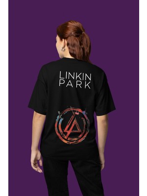 Sevbano Linkin Park Sırt Baskılı Unisex Oversize Müzik Grubu Tişört