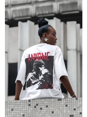 Sevbano Anyone Justin Bieber Sırt Baskılı Unisex Oversize Şarkıcı Tişört
