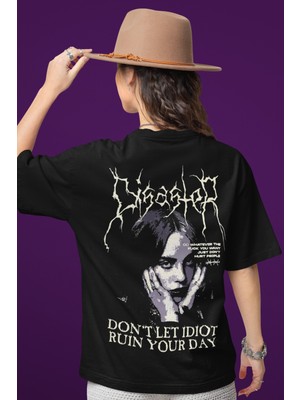 Sevbano Tasarım Billie Eilish Sırt Baskılı Unisex Oversize Şarkıcı Tişört