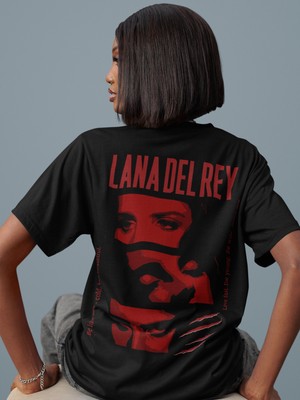 Sevbano Tasarım Şarkıcı Lana Del Rey Sırt Baskılı Unisex Oversize Tişört