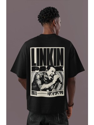Sevbano Linkin Park Rock Metal Sırt Baskılı Unisex Oversize Müzik Grubu Tişört