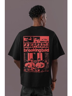 Sevbano Tasarım Breaking Bad Sırt Baskılı Unisex Oversize Walter White Dizi Tişört