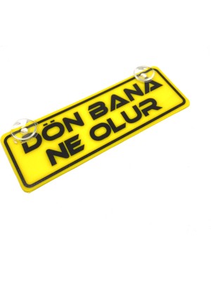 LTG Nova Dön Bana Ne Olur Yazılı Sarı Dekor Plaka Vantuzlu Cam Süsü 22X7.5CM