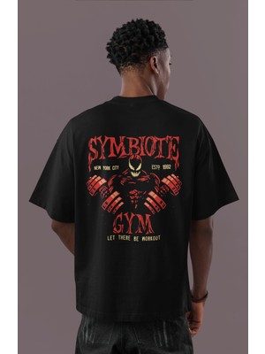 Sevbano Özel Tasarım Venom Film Fitness Sırt Baskılı Unisex Oversize Tişört