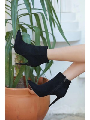 LTG Nova Blan Siyah Süet Topuklu Bot