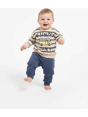 Butik Erkek Bebek %100 Pamuklu Alt - Üst 2'li Takım