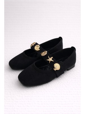 ModaFrato STELLA Deniz Kabuğu Kemerli Babet Günlük Kadın Ayakkabı Mary Jane Ev Babeti