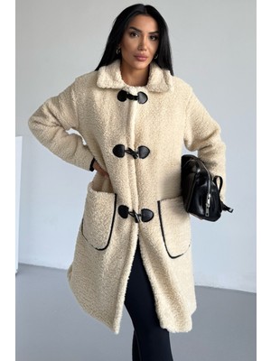 Hiramir Peluş Rahat Kalıp Mont Beyaz KS2506