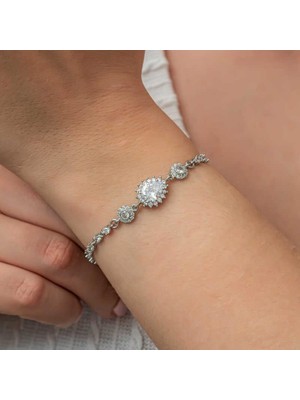 cleovibe Gümüş Damla Su Yolu Kadın Bileklik