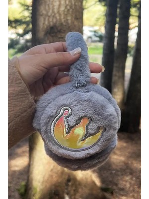 Gri Renk Taç Figürlü Peluş Kulaklık