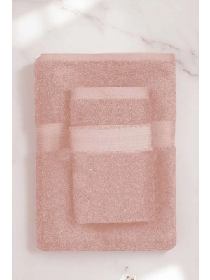 Mira Home 2 Parça Battal Lüks Premium Banyo Spa Havlu Takımı 90X170 cm Somon