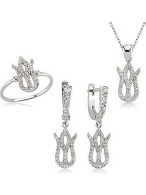 cleovibe Gümüş Lale Bayan Set